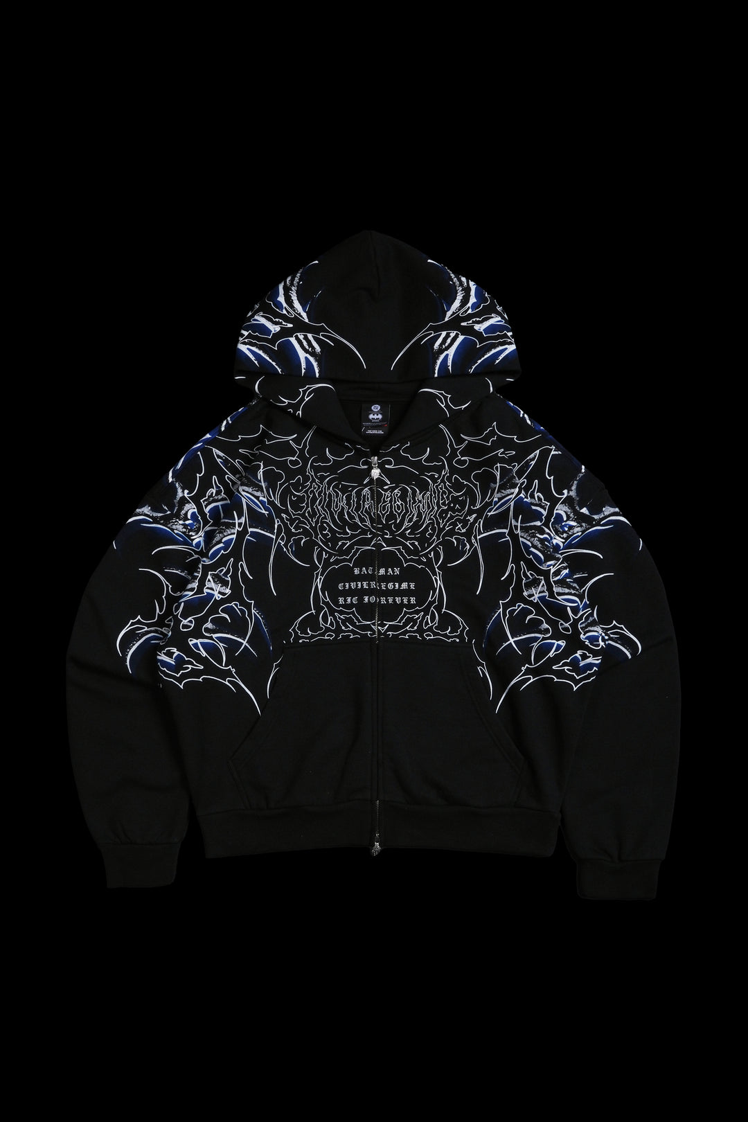 Throned Knight Outliers Distressed Zip Up Hoodie in Vintage Black