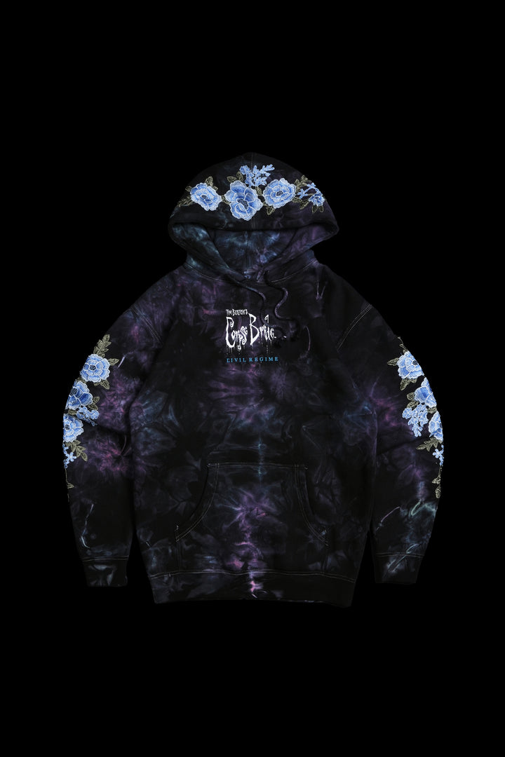 Eternal Bride Ghost (Blue) Roses Hoodie in Thunder Wash