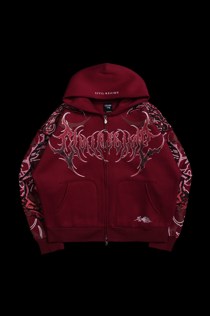 Kindred Civil Zip Up Hoodie in Maroon