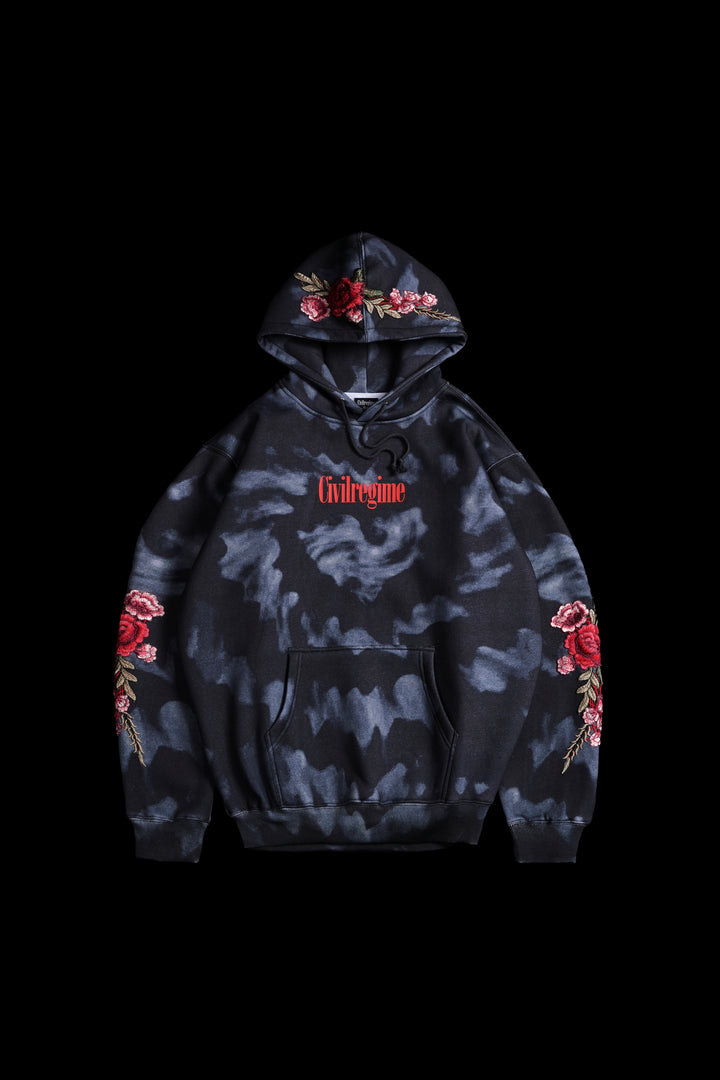 Dark Echo (Red) Roses Hoodie in Dark Echo Print