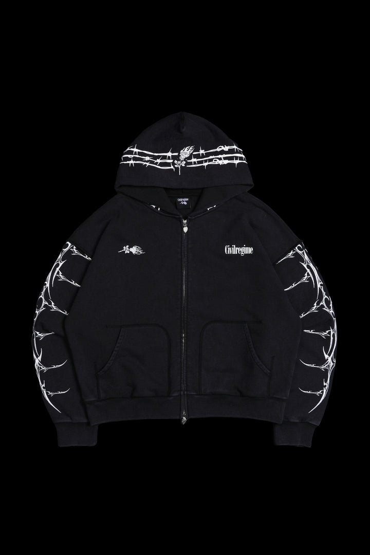 Core Brigade Civil Zip Up Hoodie in Black