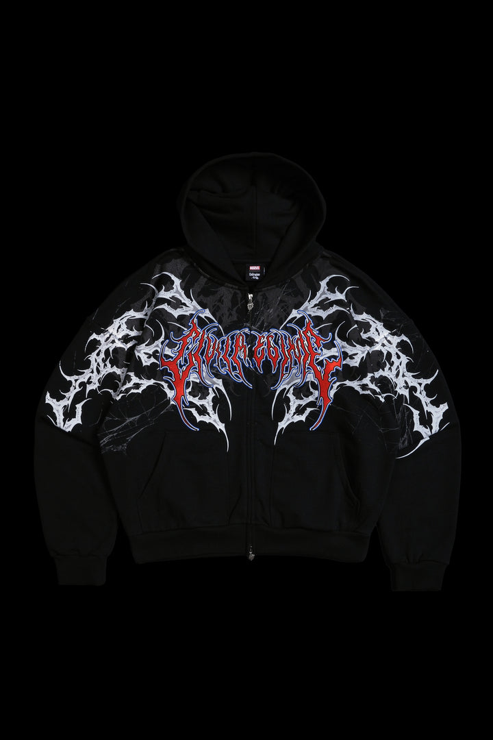 Spiderman And Me Civil Zip Up Hoodie in Black