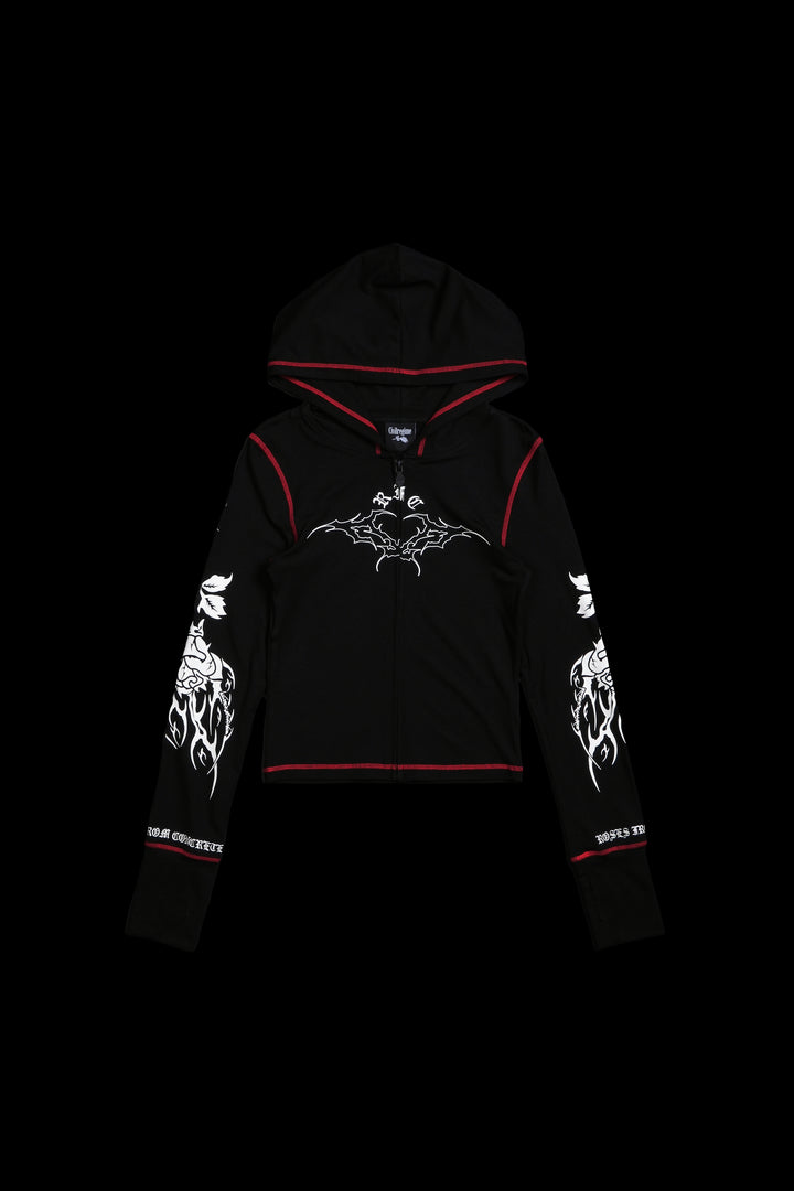 Angel Couture Pookie Zip Up Hoodie in Black
