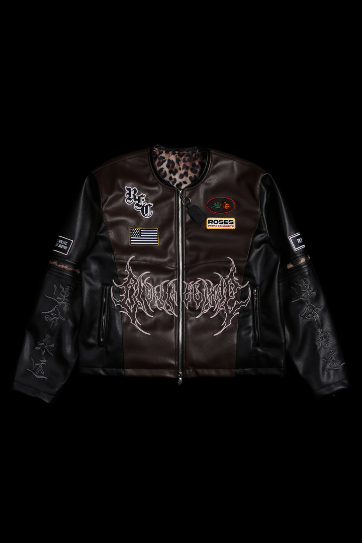 Rider's Rebellion Leather Jacket in Black/Brown