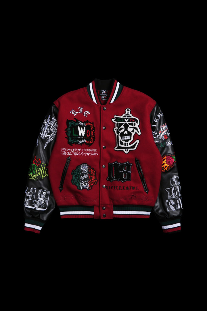 LWO Letterman Jacket in Radiant Red/Black