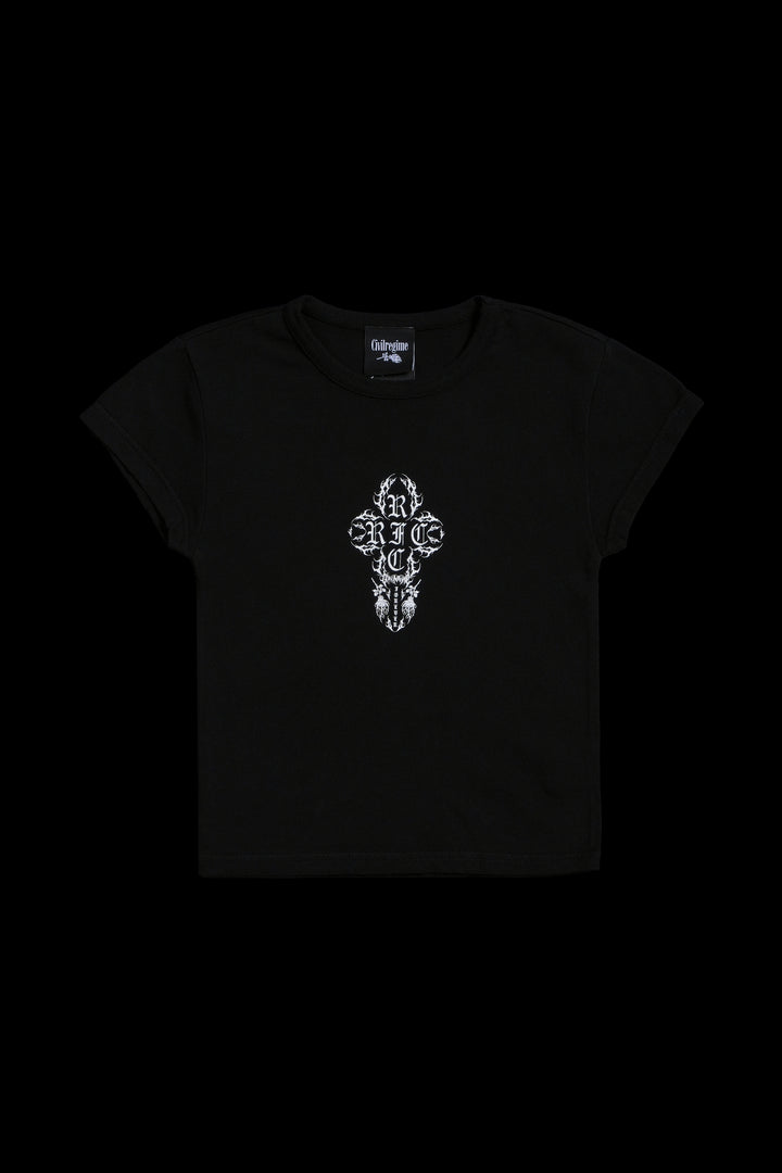 Concrete Sin Baby Tee in Black