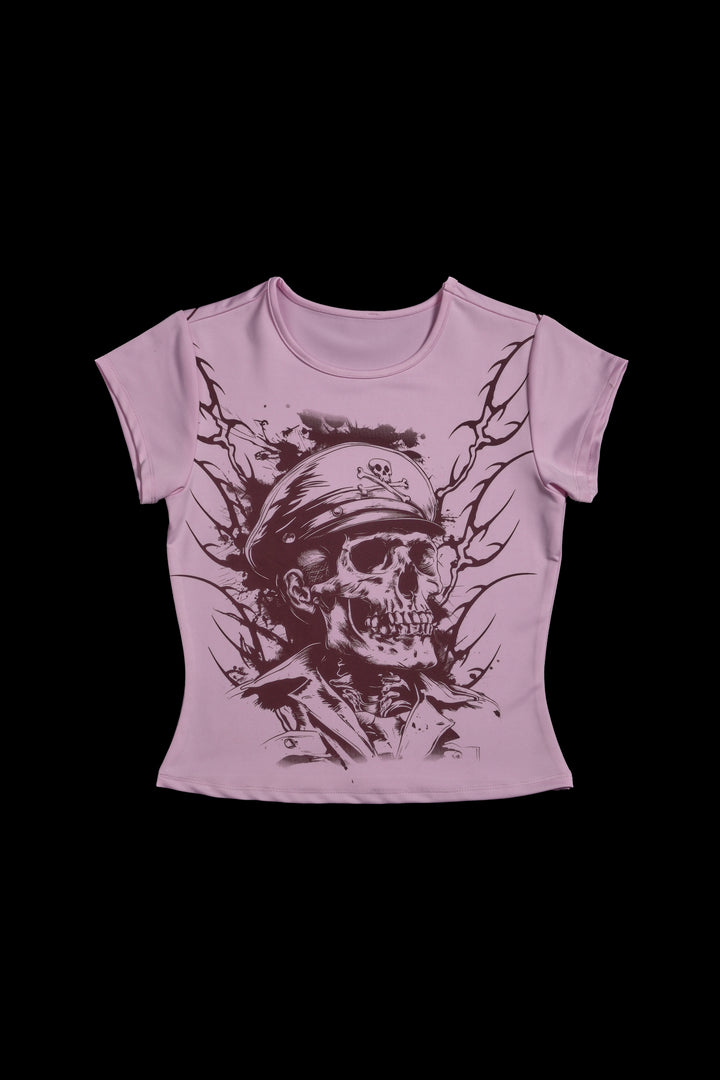 Captain Barbarian Energy Baby Tee in Baby Pink