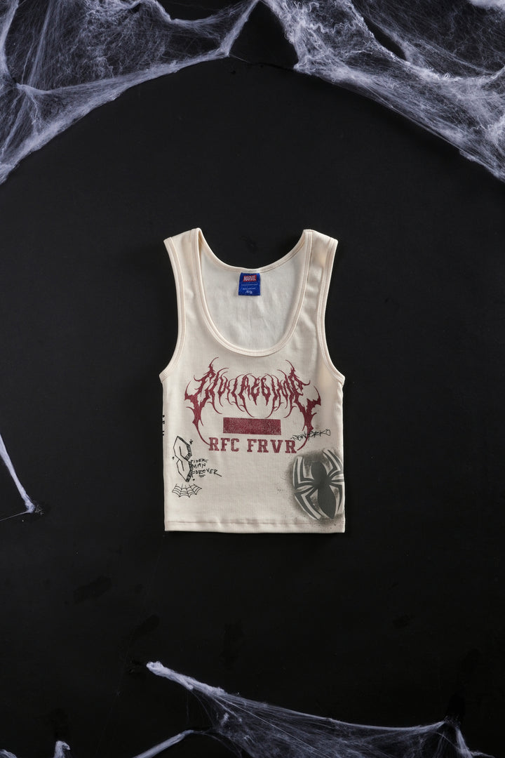 Web Academy Cropped Ribbed Tank in Butter
