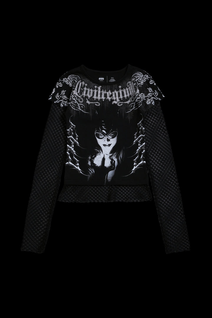 Diamond Sin Hellveil Mesh Twofer in Black