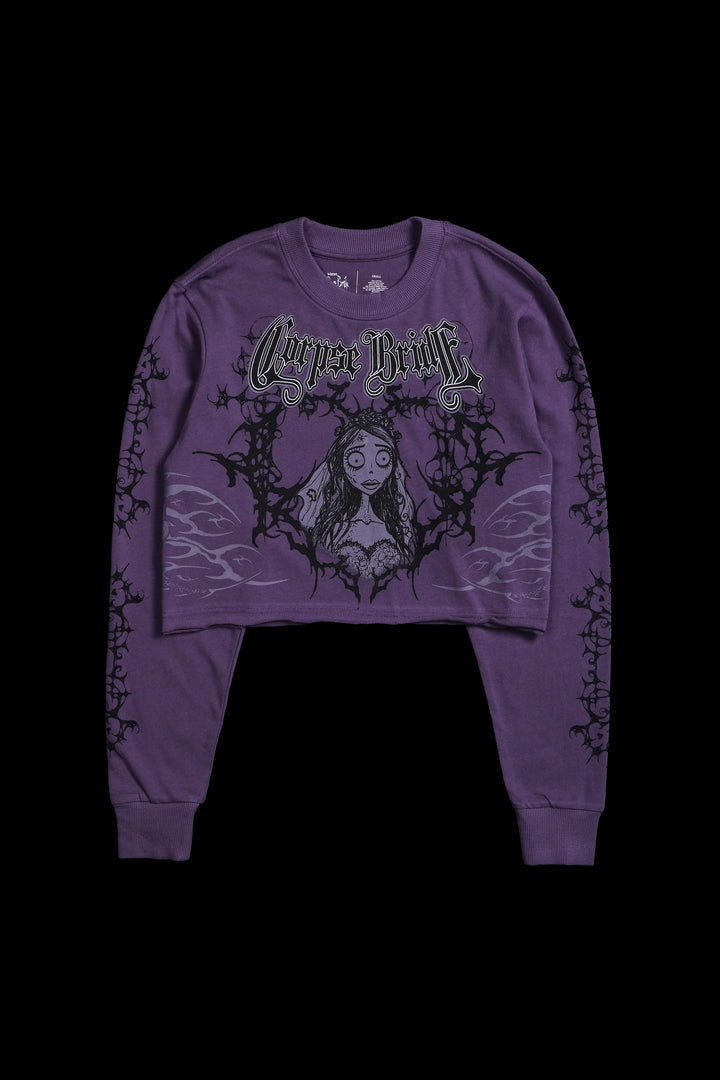 Eternal Love L/S Boxy Crop Tee in Lavender Fade
