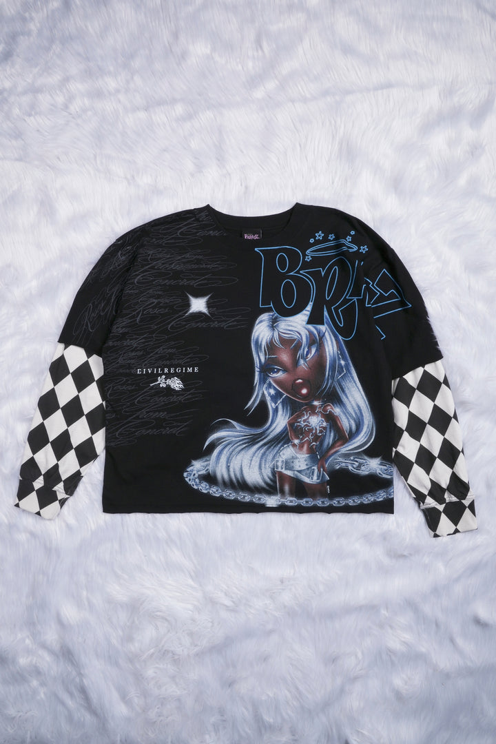 Bratcore 199X Jersey Twofer in Black/White