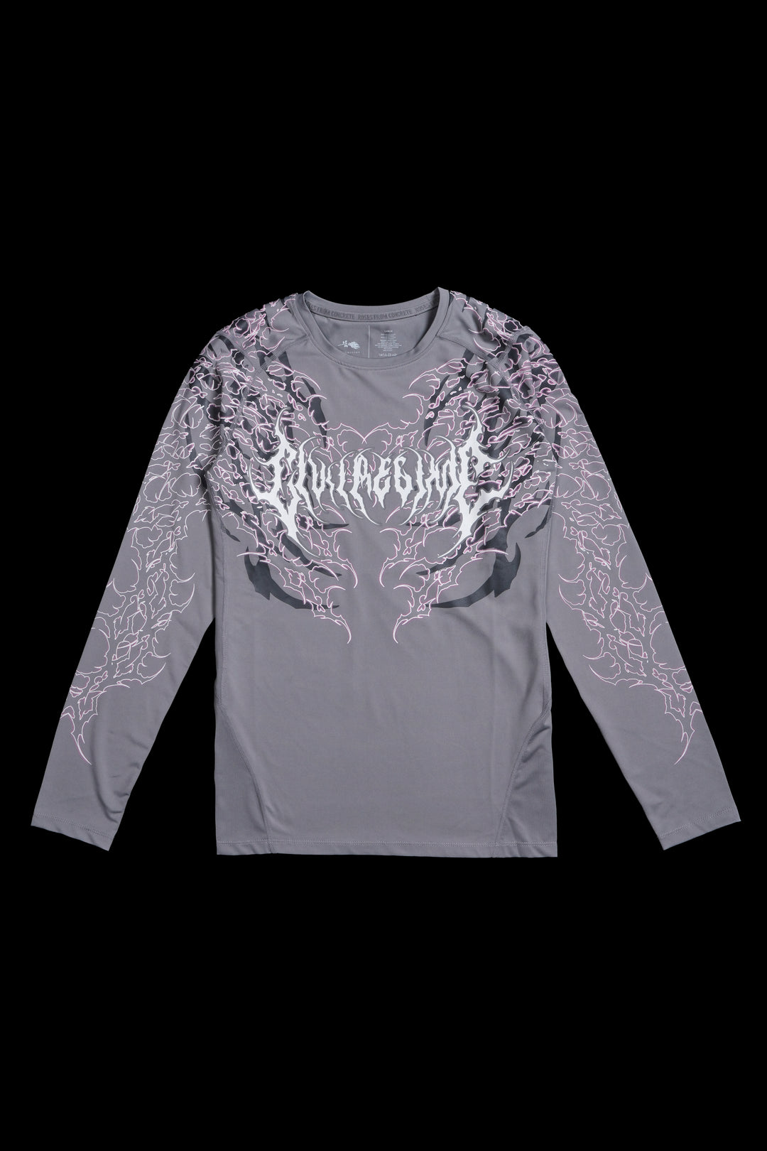Riot Flex Scoop L/S Compression Tee in Ash Gray