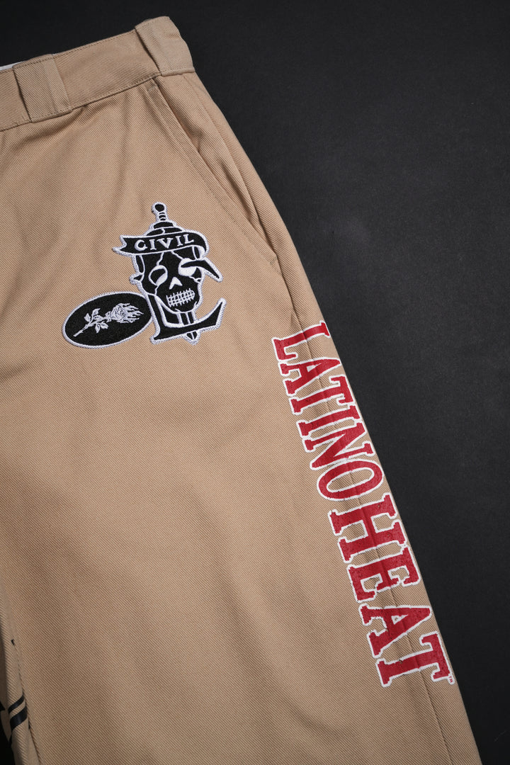 Latino Rose Garden Heat Blue Collar Shorts in Tan