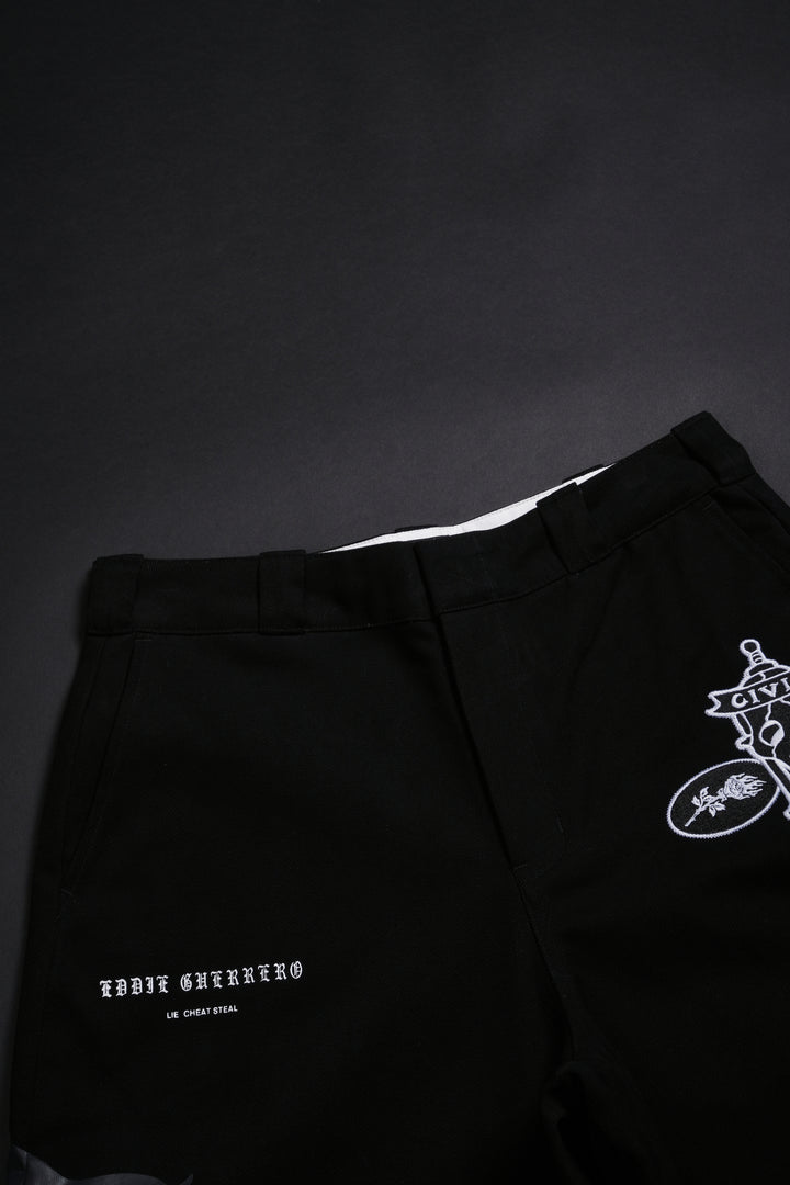 Latino Rose Garden Heat Blue Collar Shorts in Black