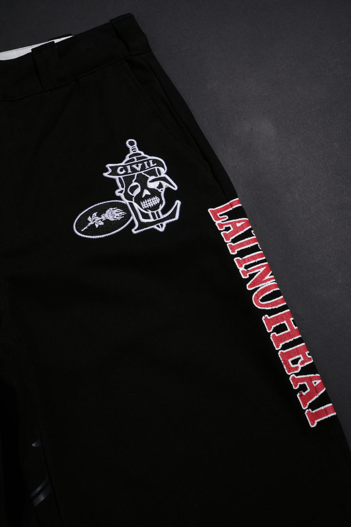 Latino Rose Garden Heat Blue Collar Shorts in Black