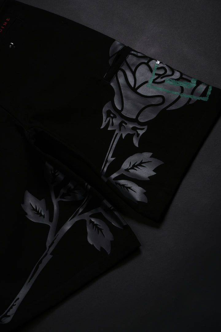 Latino Rose Garden Heat Blue Collar Shorts in Black