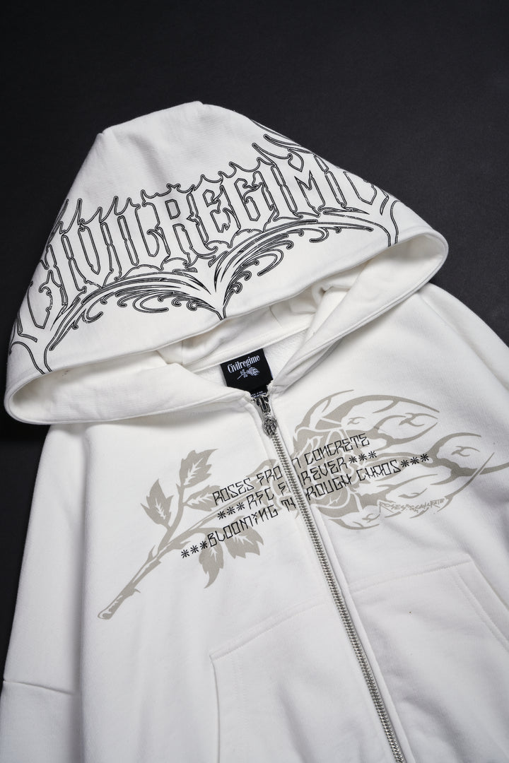 Bloom &amp; Conquer Ultra Cropped Hoodie in White