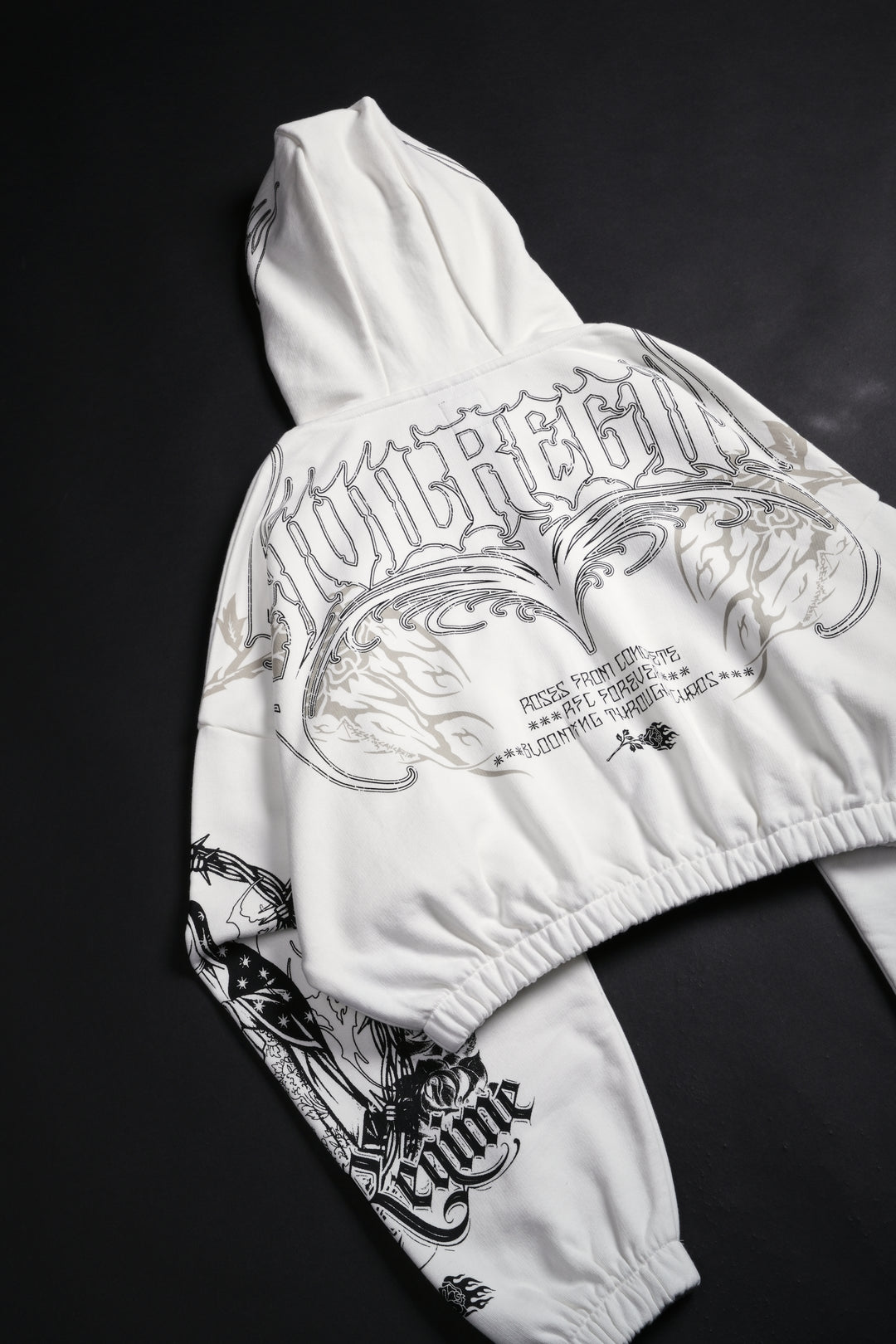 Bloom &amp; Conquer Ultra Cropped Hoodie in White
