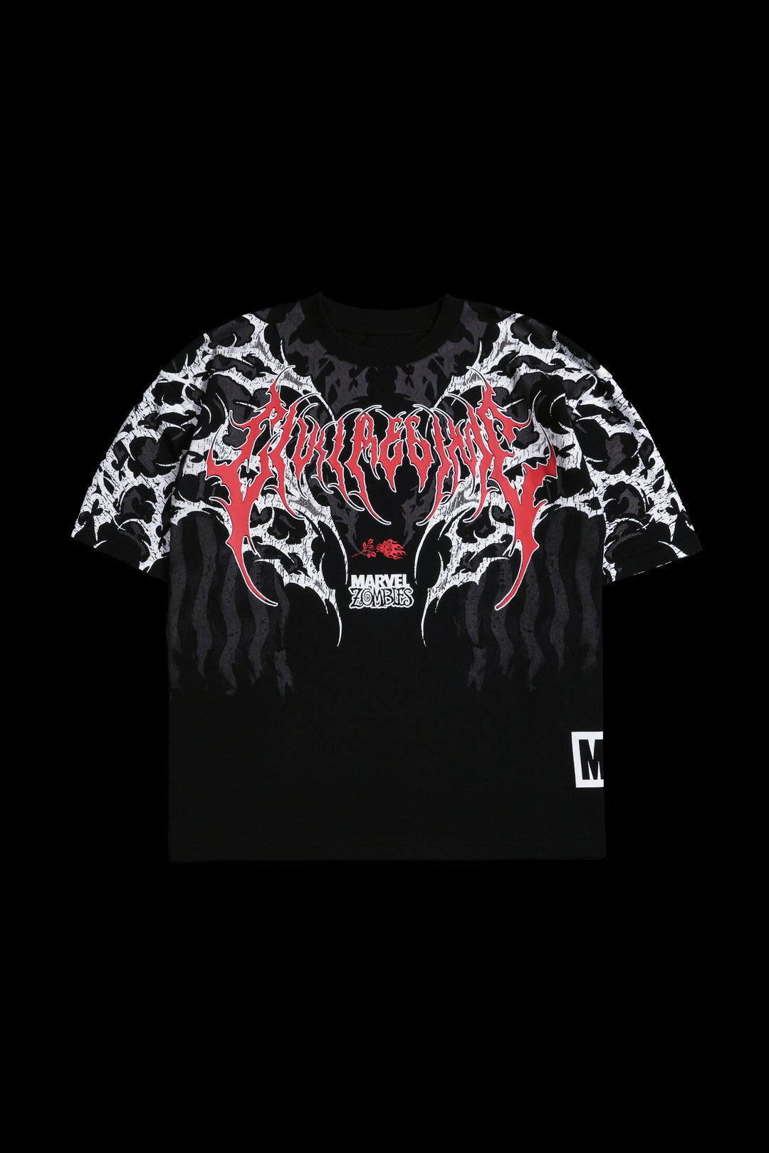 Captain America Zombie "Side By Side" 199X Oversized Tee in Black