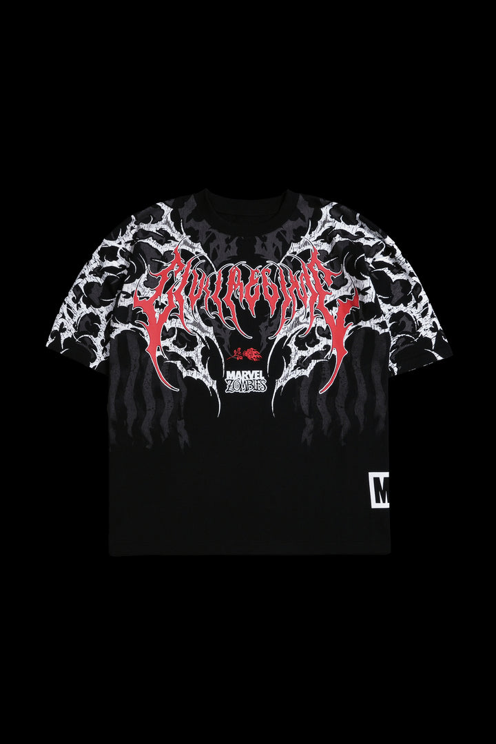 Captain America Zombie "Side By Side" 199X Oversized Tee in Black