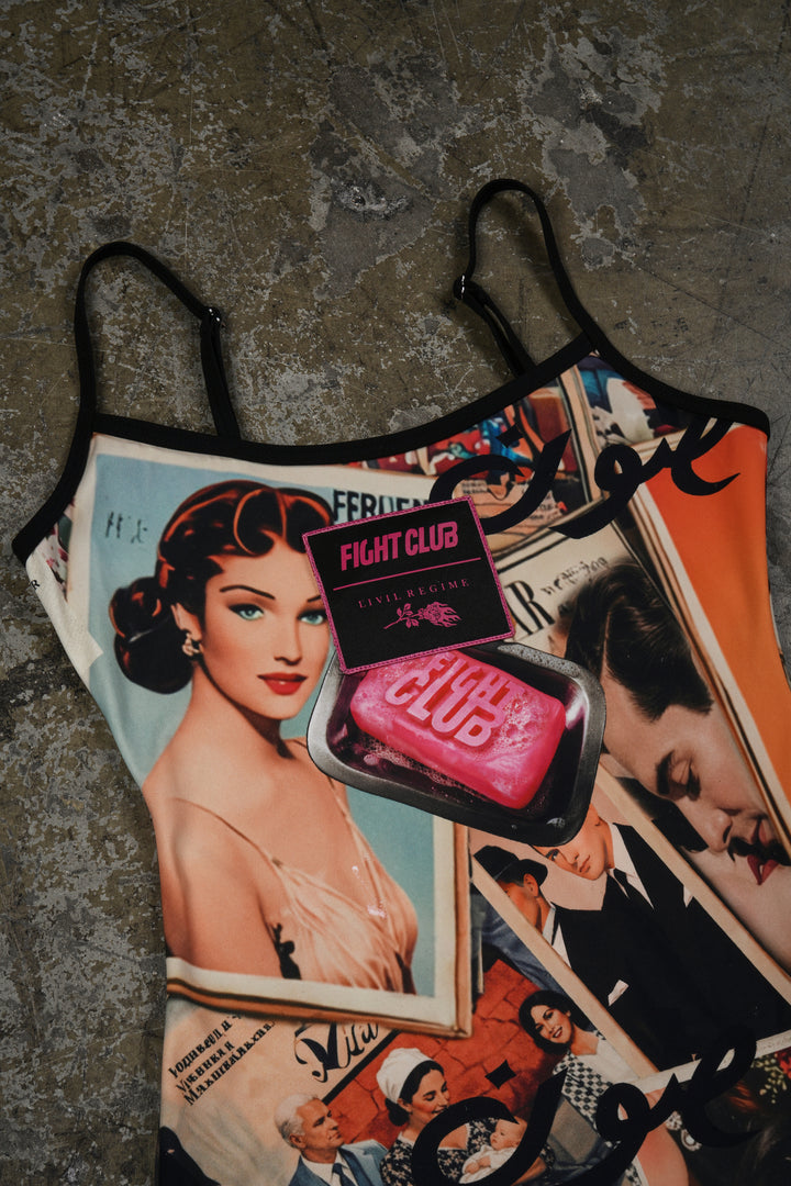 Glamorous Issues Pookie Cami Bodysuit in All Over Print