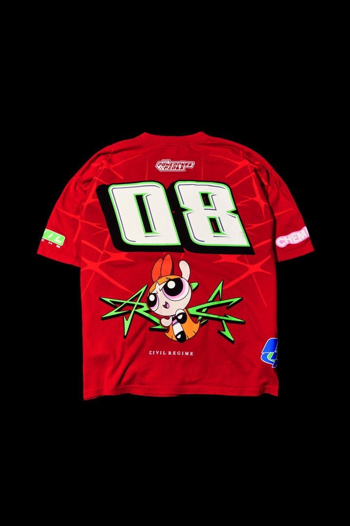 Legend Of Blossom "Side By Side" 199X Oversized Tee in Equestrian Red