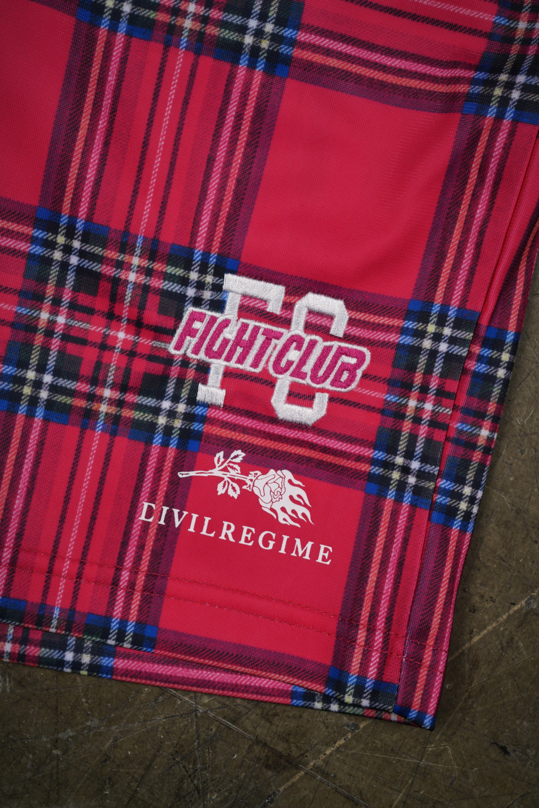 Full Of Scars Soccer Shorts in Equestrian Red