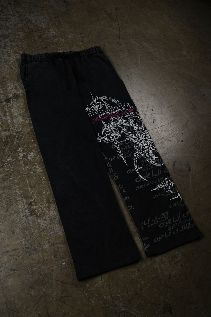 Runner Eternal Wide Leg Fleece Pants in Vintage Black