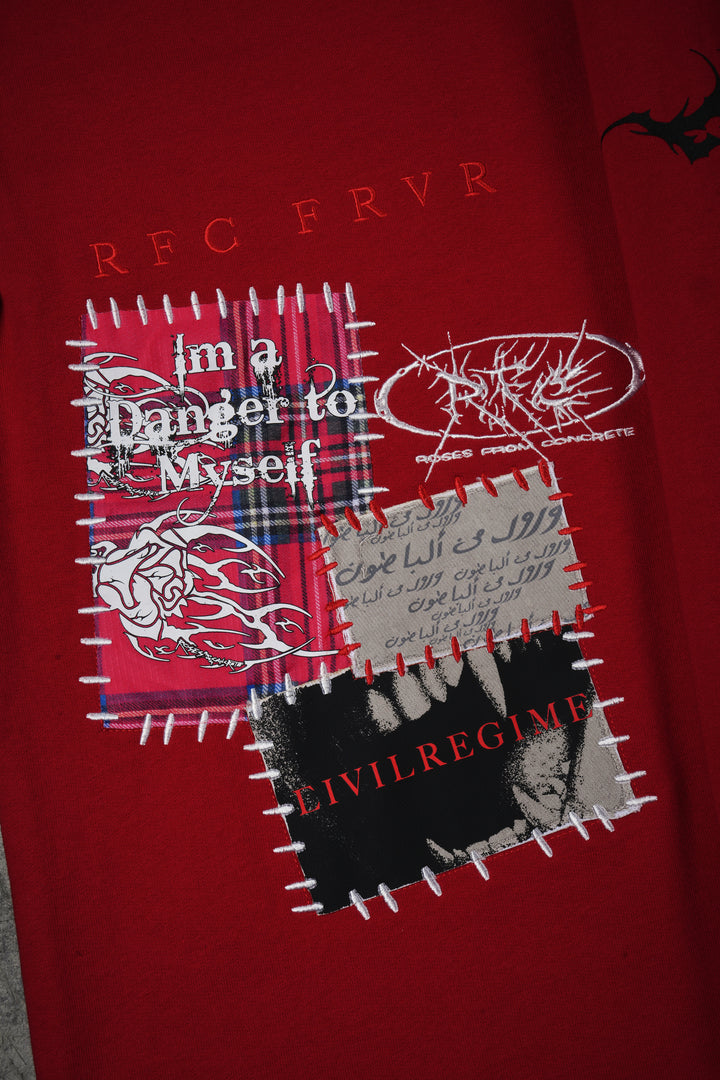 Plaid Punks Lounger Sweat Pants in Equestrian Red