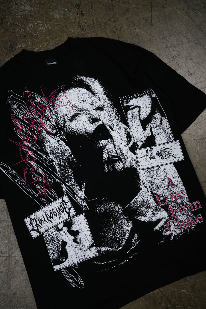 Love From Chaos American Classic Oversized Tee in Black