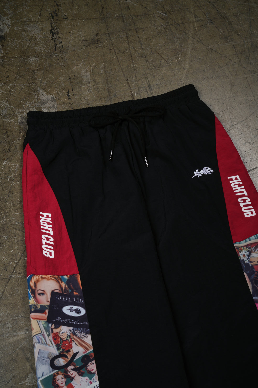 Repent Track Pants in Black/All Over Print