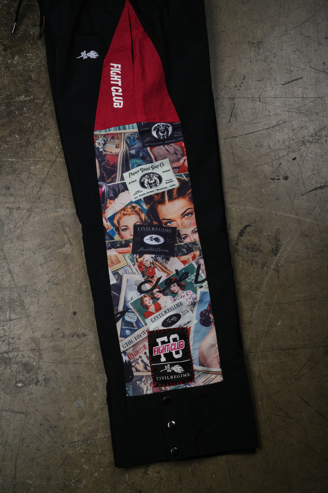 Repent Track Pants in Black/All Over Print