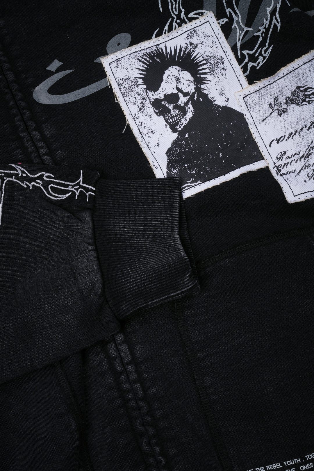 Fisticuffs Civil Zip Up Hoodie in Vintage Black