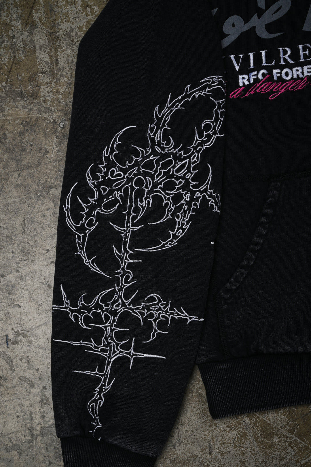 Fisticuffs Civil Zip Up Hoodie in Vintage Black