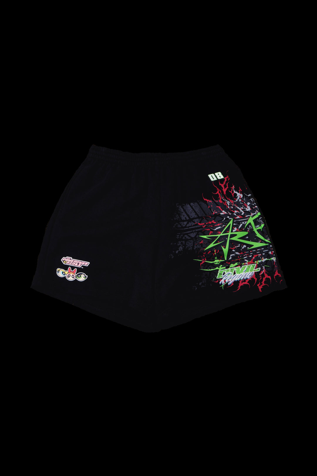 To The Rescue Thorns Baggy Shorts in Black
