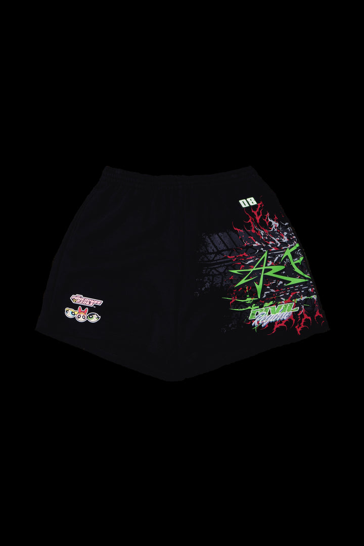 To The Rescue Thorns Baggy Shorts in Black