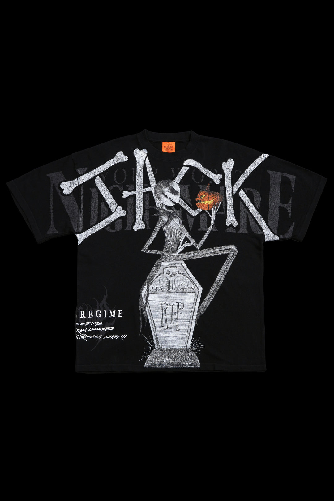 Skeleton Grin American Classic Oversized Tee in Black