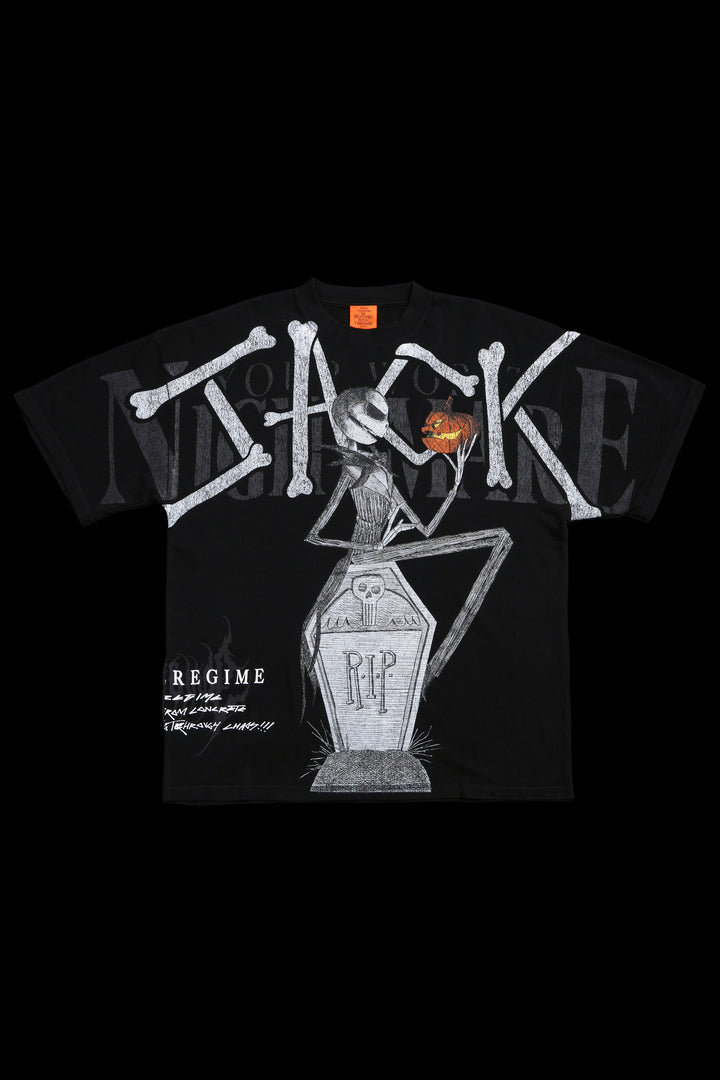 Skeleton Grin American Classic Oversized Tee in Black