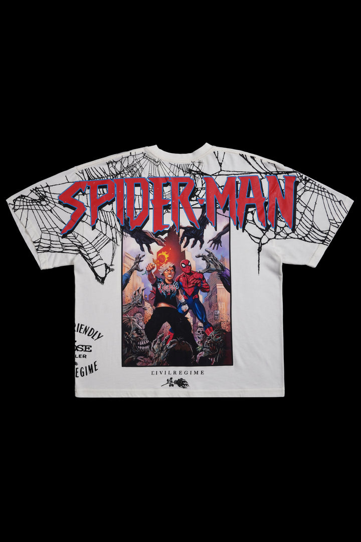 Spiderman x Civil Comic American Classic Oversized Tee in Butter