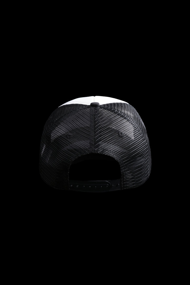Covered Trucker Hat in White/Black