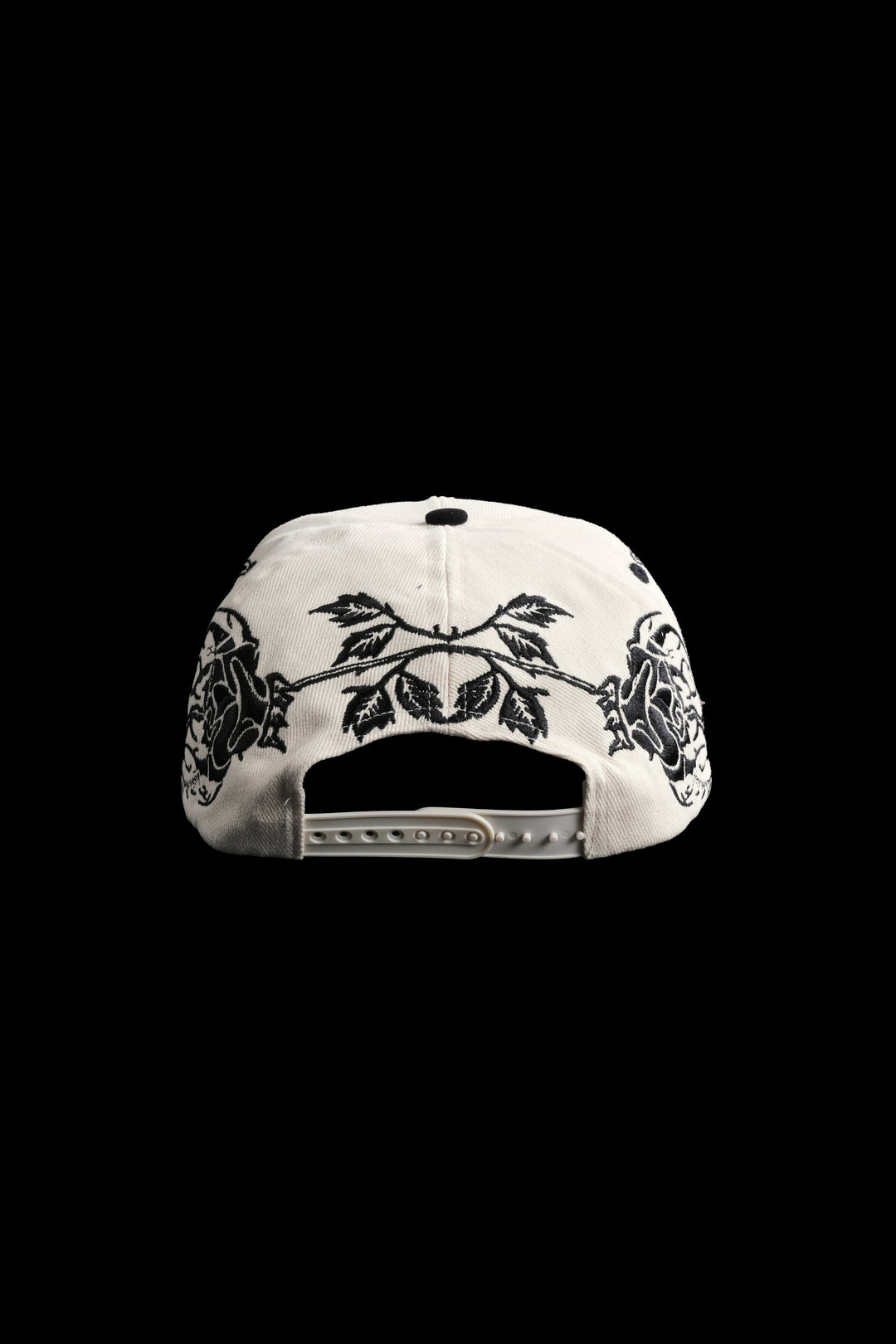 Roses And Bones 5 Panel Snapback Hat in Butter/Black