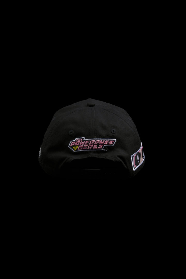 Blossom's Halo 5 Panel Strapback Hat in Black