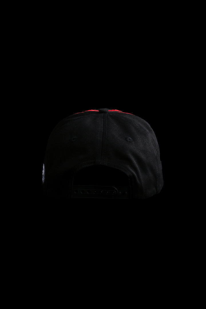 Shadow In The Flames 5 Panel Strapback Hat in Black