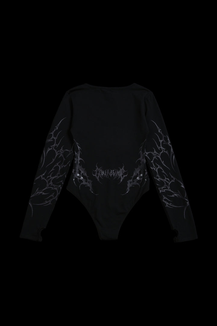 Dark Siren Pookie L/S Bodysuit in Black