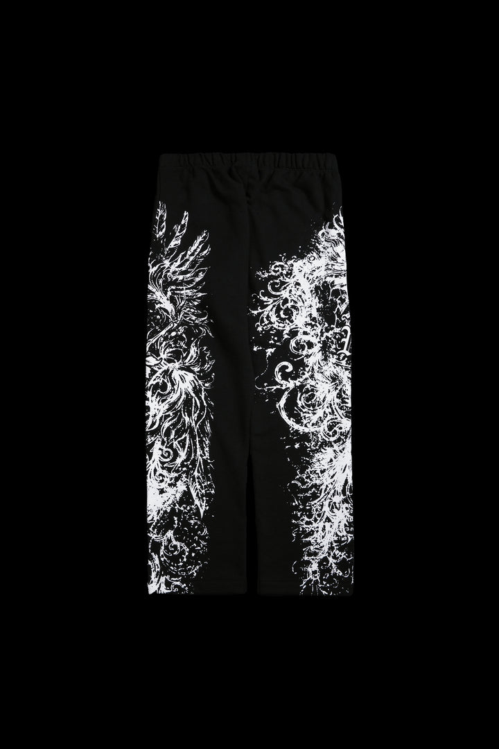 Ancient Ones Eternal Wide Leg Fleece Pants in Black