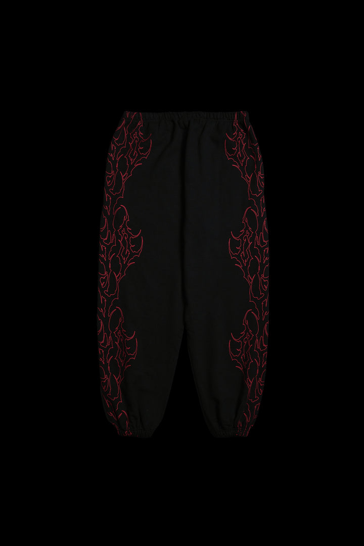 Steel Tribal Lounger Sweat Pants in Black
