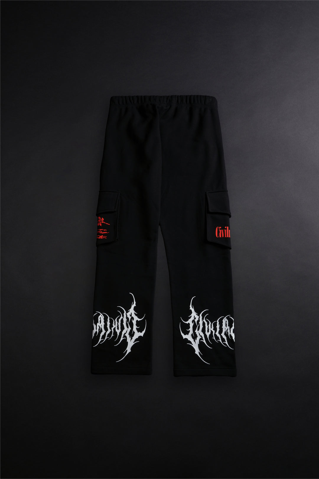 More Core Wide Leg Cargo Fleece Pants in Black