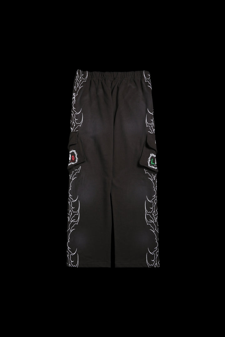 LWO Forever Eternal Wide Leg Cargo Pants in Spray Wash Brown