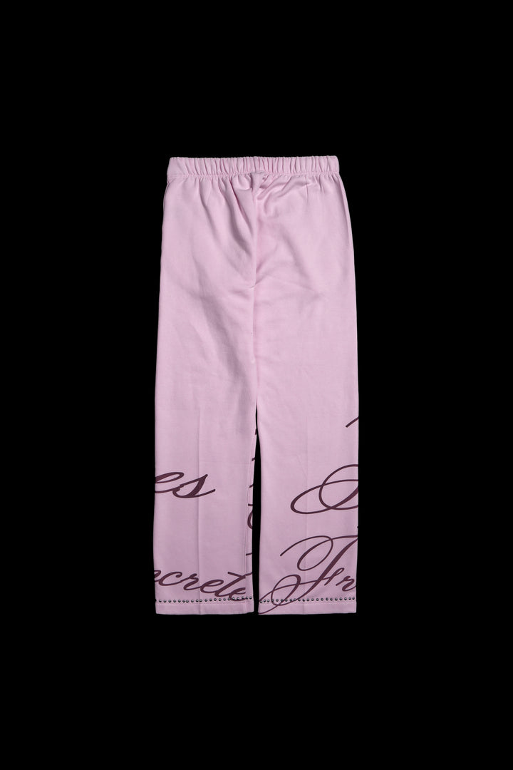 Wickedly Sweet Wide Leg Fleece Pants in Sun Faded Baby Pink