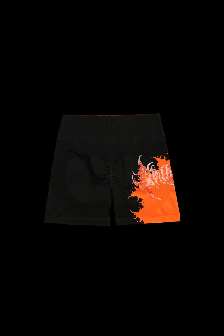 Rose Rage Kelly Seamless Shorts in Black